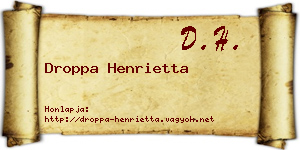 Droppa Henrietta névjegykártya